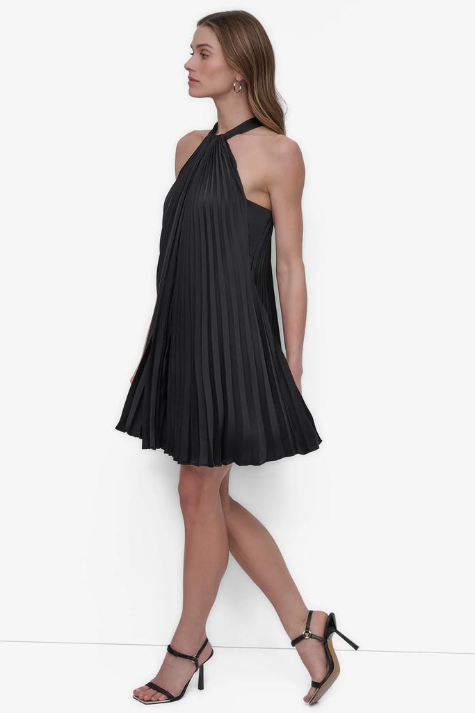 DKNY PLEATED HALTER SWING DRESS