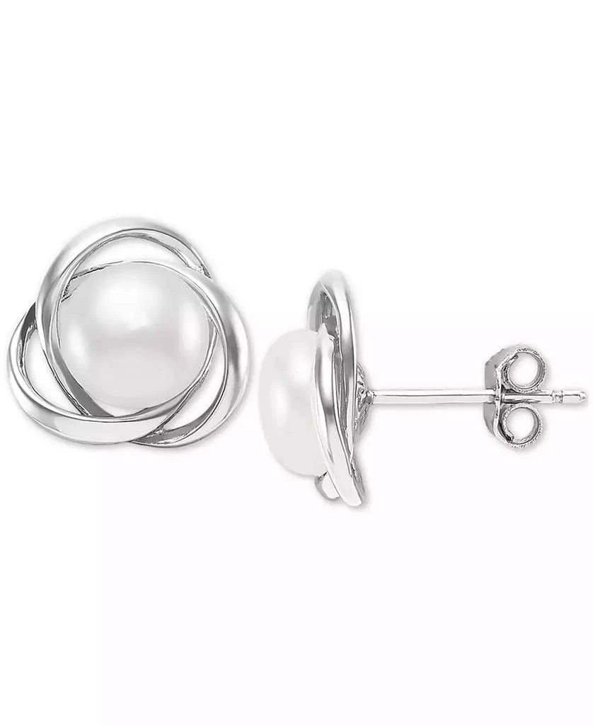 Giani Bernini Giani Bernini Cultured Freshwater Pearl (7mm) Love Knot Stud Earrings, Created for Macy
s