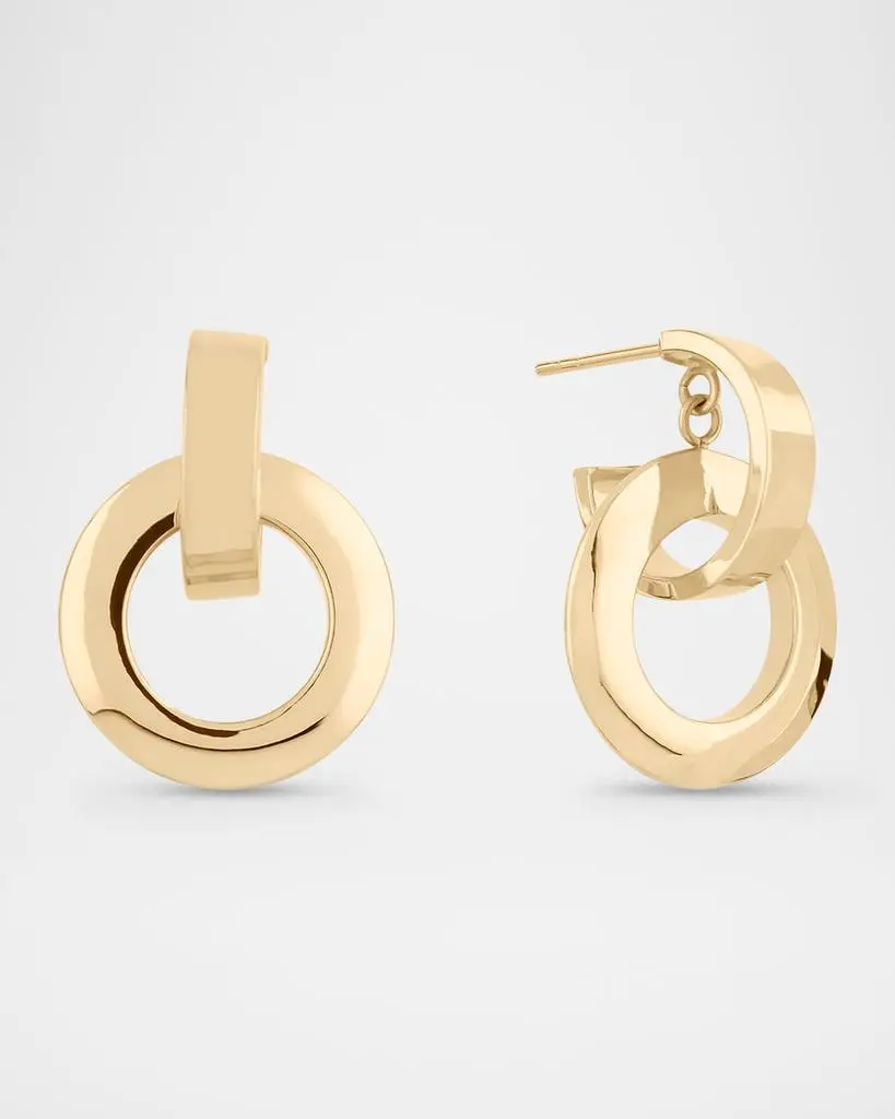 LANA 14K Yellow Gold Small Moveable Loop Hoop Earrings