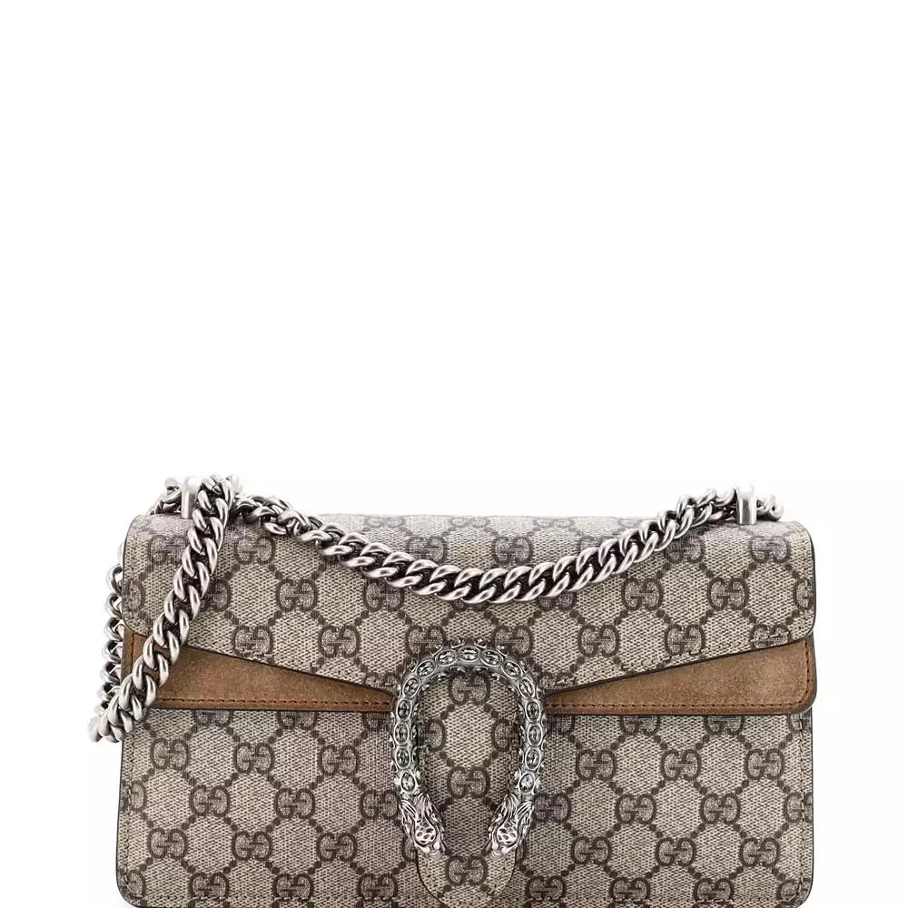 Pre-Owned Gucci Small Dionysus Bag GG Coated Canvas with Crystal Embellished Metal