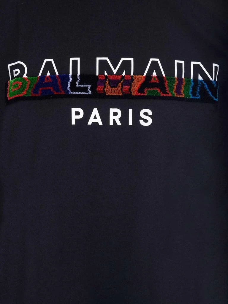 Balmain Balmain Logo Textured Crewneck T-Shirt 3