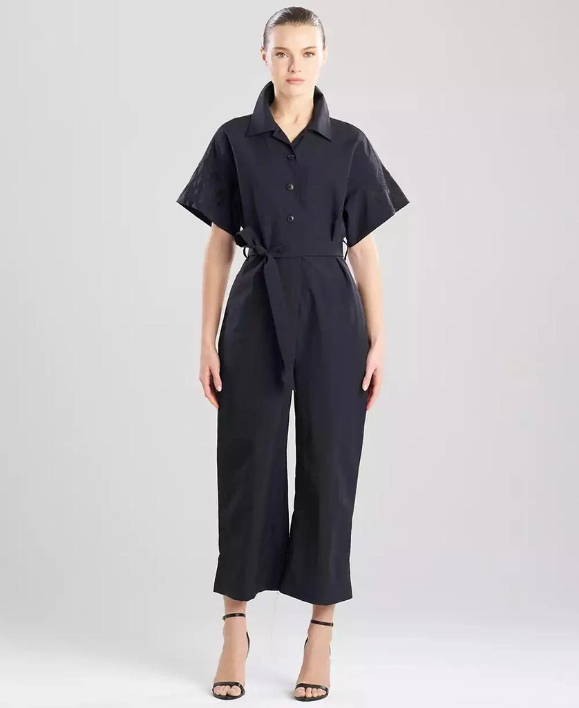 Natori Women
s Collared Short-Sleeve Jumpsuit