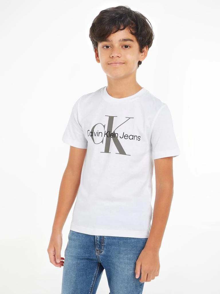 Calvin Klein Calvin Klein Kids Monogram Logo T-Shirt in White 2