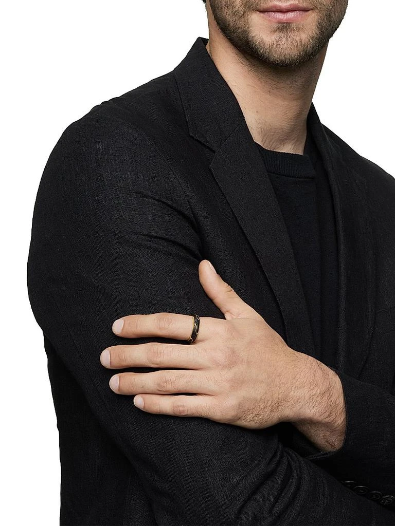 David Yurman Forged Carbon Band Ring with 18K Yellow Gold 2