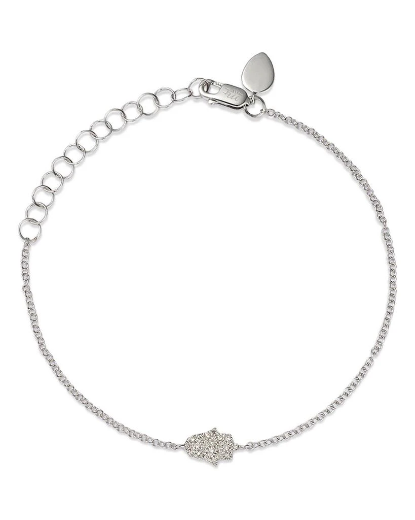 Meira T 14K White Gold Diamond Pave Hamsa Bracelet 1