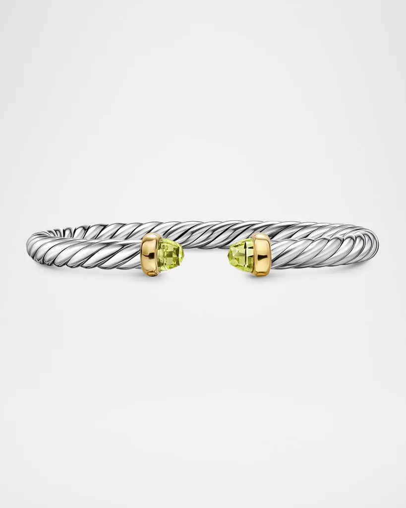 David Yurman Cable Flex Bracelet with Gemstones in Silver and 14K Gold, 6mm