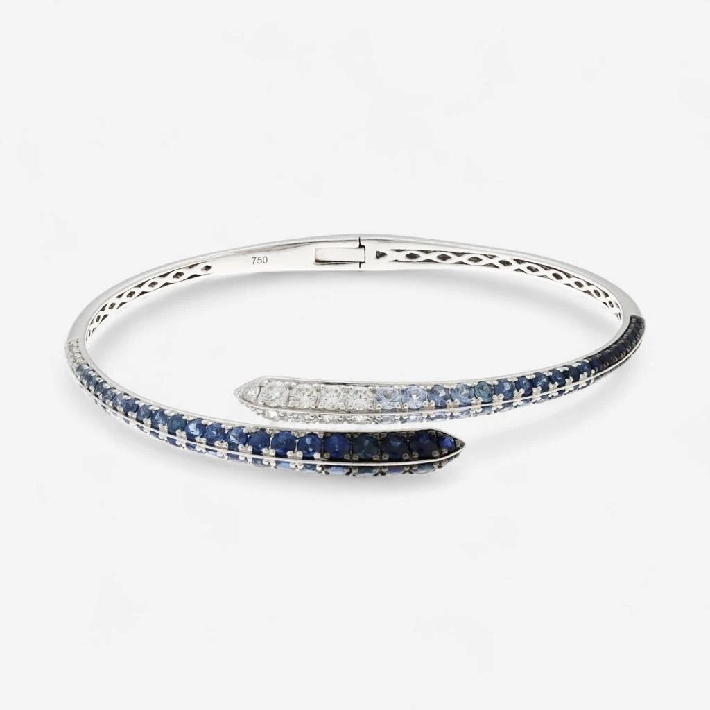 Alberto Milani Alberto Milani Ombre 18K White Gold Diamond
Blue Sapphire Bypass Cuff Bracelet G0063E