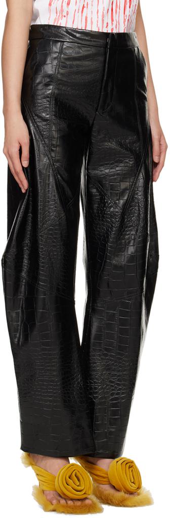 Puppets and Puppets Black Elliot Faux-Leather Trousers