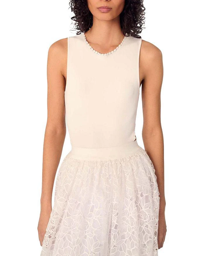 Maje Backless Jewelry Neck Bodysuit