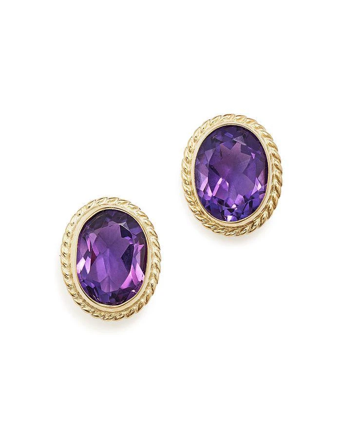 Bloomingdale
s Amethyst Oval Medium Bezel Stud Earrings in 14K Yellow Gold