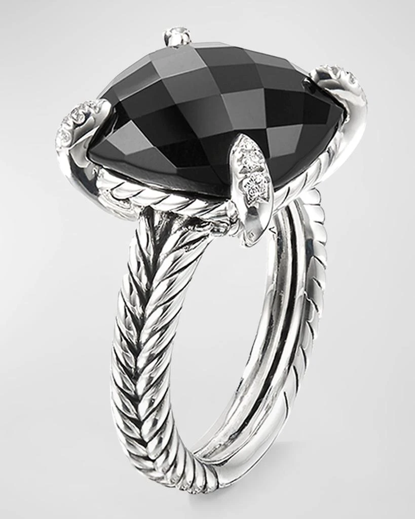 David Yurman Chatelaine Ring with Gemstone and Diamonds in Silver, 14mm 4