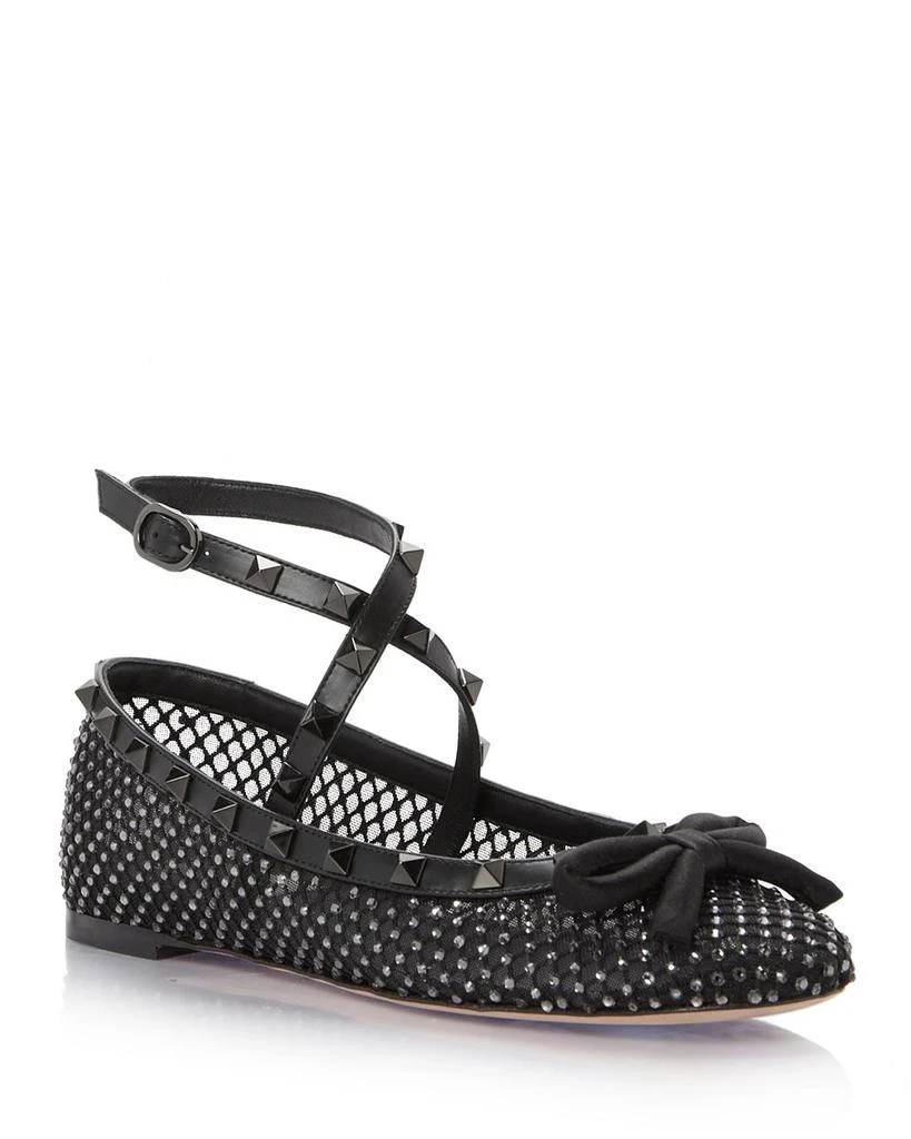 Valentino Women's Embellished Ankle Strap Ballet Flats 1