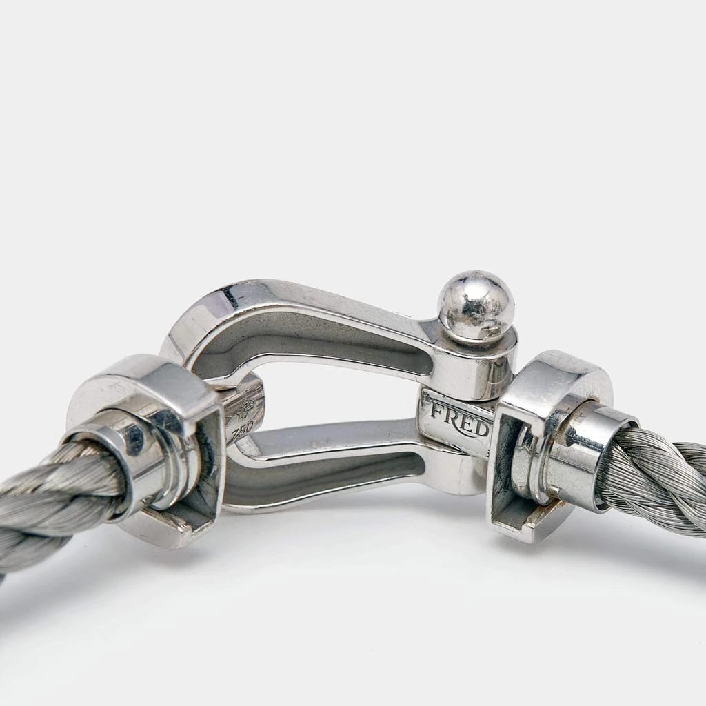 Fred Fred Force 10 18k White Gold Steel Cord Bracelet 18 5
