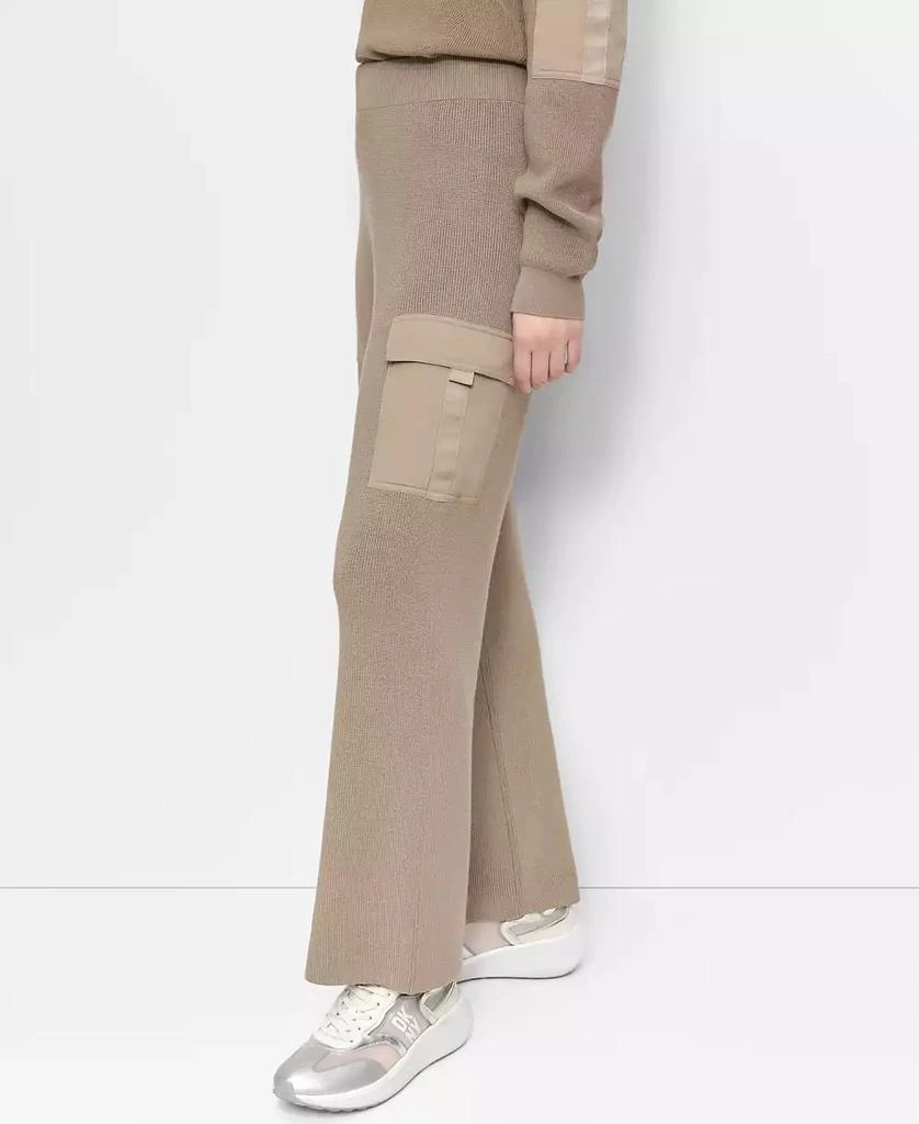 DKNY Women's Knit Straight-Leg Cargo Pants 3