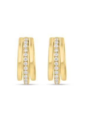 Effy 14K Yellow Gold
0.38 TCW Diamond Huggie Earrings 2