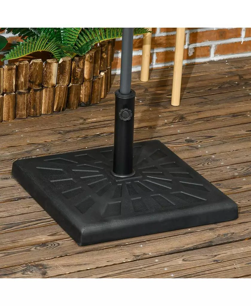 Outsunny 42lbs Resin Patio Umbrella Base, 20" Square Outdoor Umbrella Stand Holder for Parasol Poles 1.26", 1.5", and 1.9" Dia, Black 2