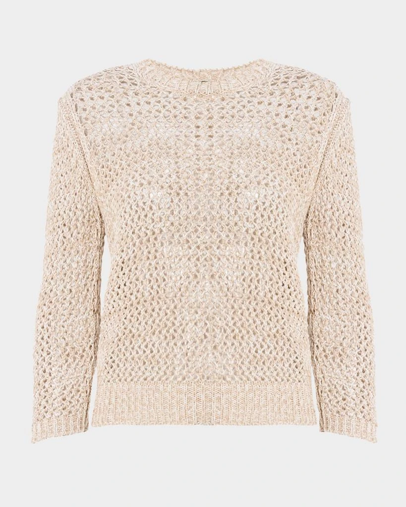 Fabiana Filippi Crewneck Cotton Mesh Knit Sweater 1