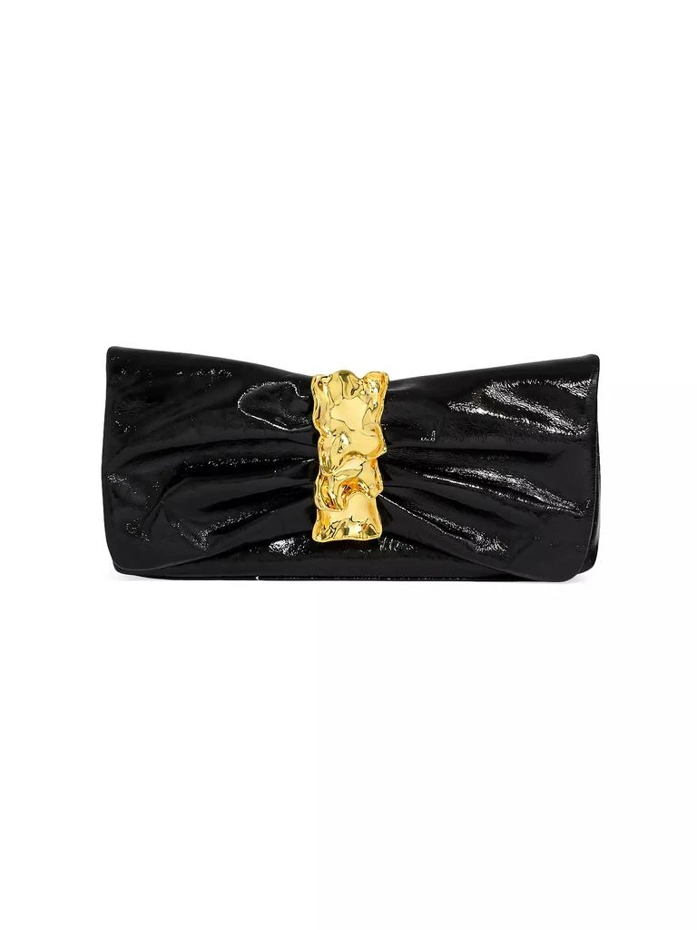 Alexis Bittar Gold Ribbon Leather Clutch 1