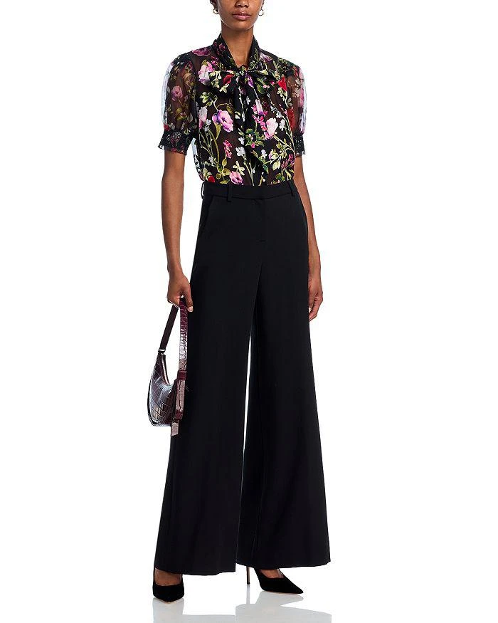 Alice + Olivia Brentley Tie Neck Puff Sleeve Blouse 2