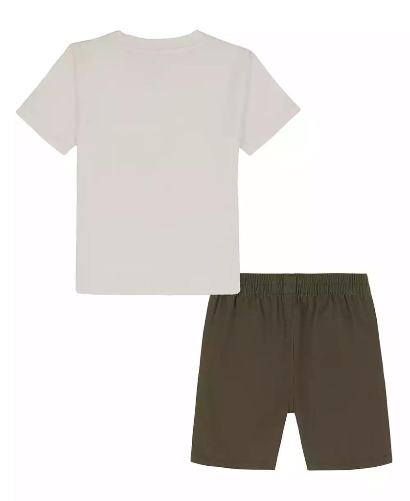 KIDS HEADQUARTERS Baby Boys 2-Piece Jersey Truck Short Sleeve T-Shirt and Twill Cargo Shorts Set