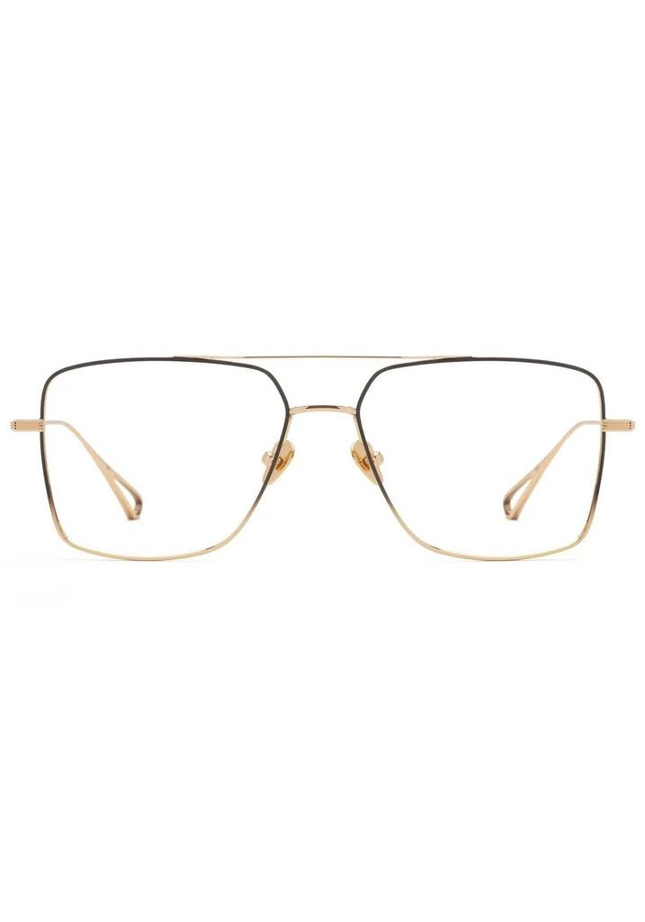 Krewe Unisex Reynolds Aviator Eyeglasses In 18K Matte Black Fade Titanium 2