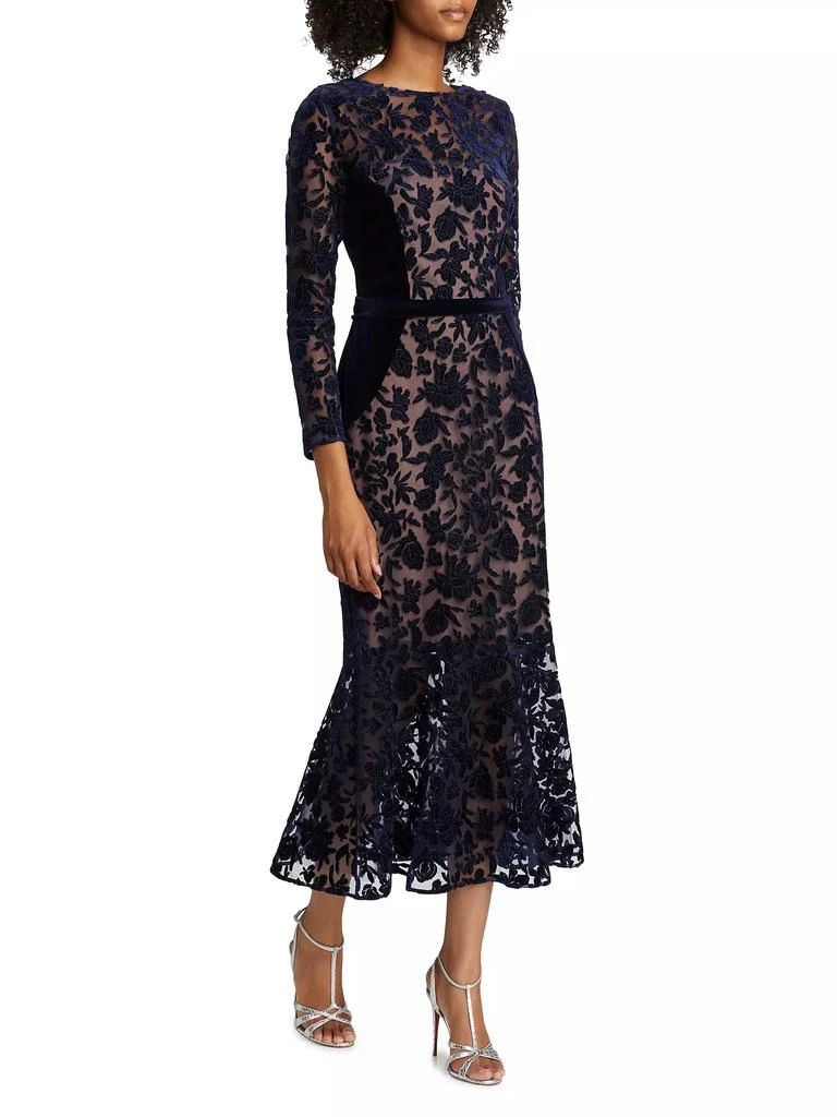 MARCHESA Velvet Lace Cocktail Dress 4