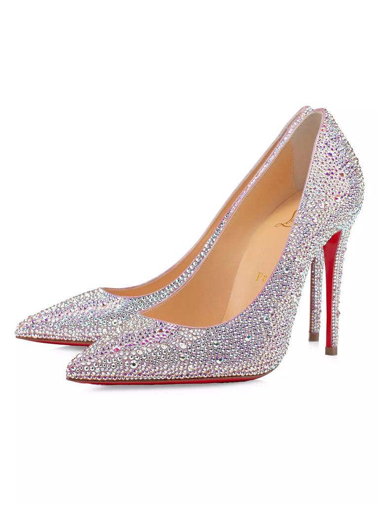 Christian Louboutin Kate Strass Metallic Suede 100MM Pumps