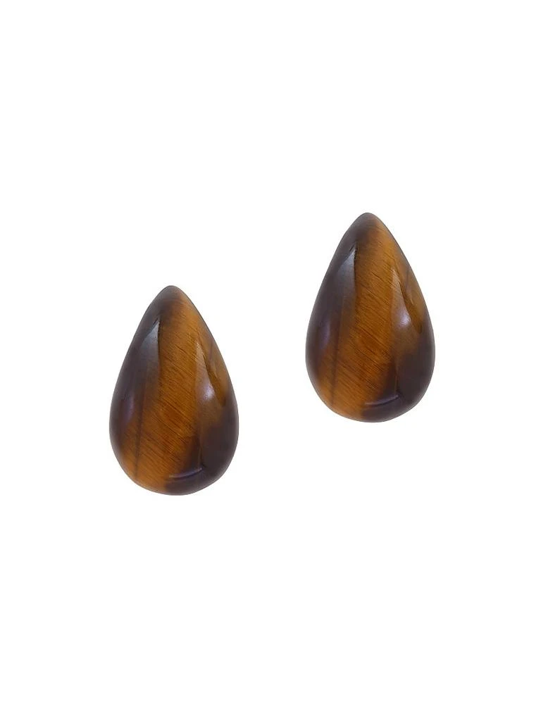 Saks Fifth Avenue Collection 14K Yellow Gold 
Tiger
s Eye Stud Earrings