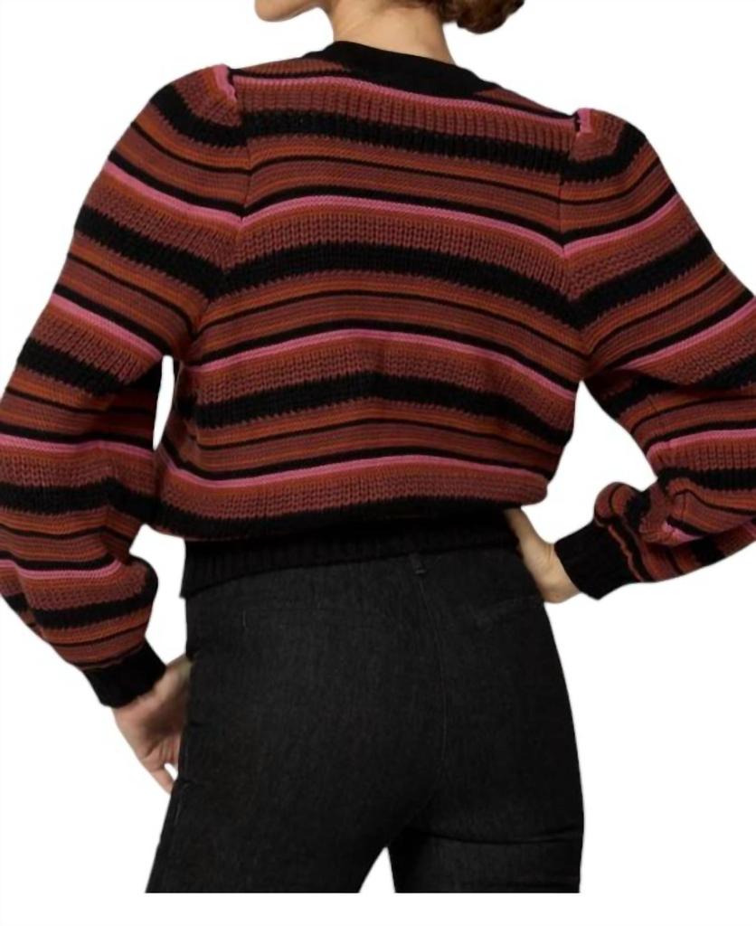 Cleobella Bethany Sweater Cardigan In Black Multi Stripe