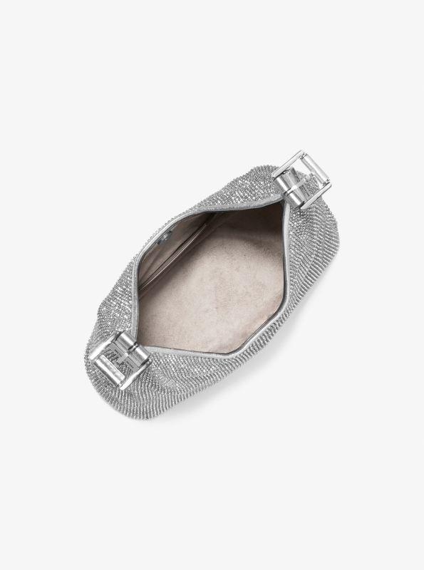 Michael Kors Limited-Edition Nolita Small Metallic Rhinestone Mesh Hobo Shoulder Bag