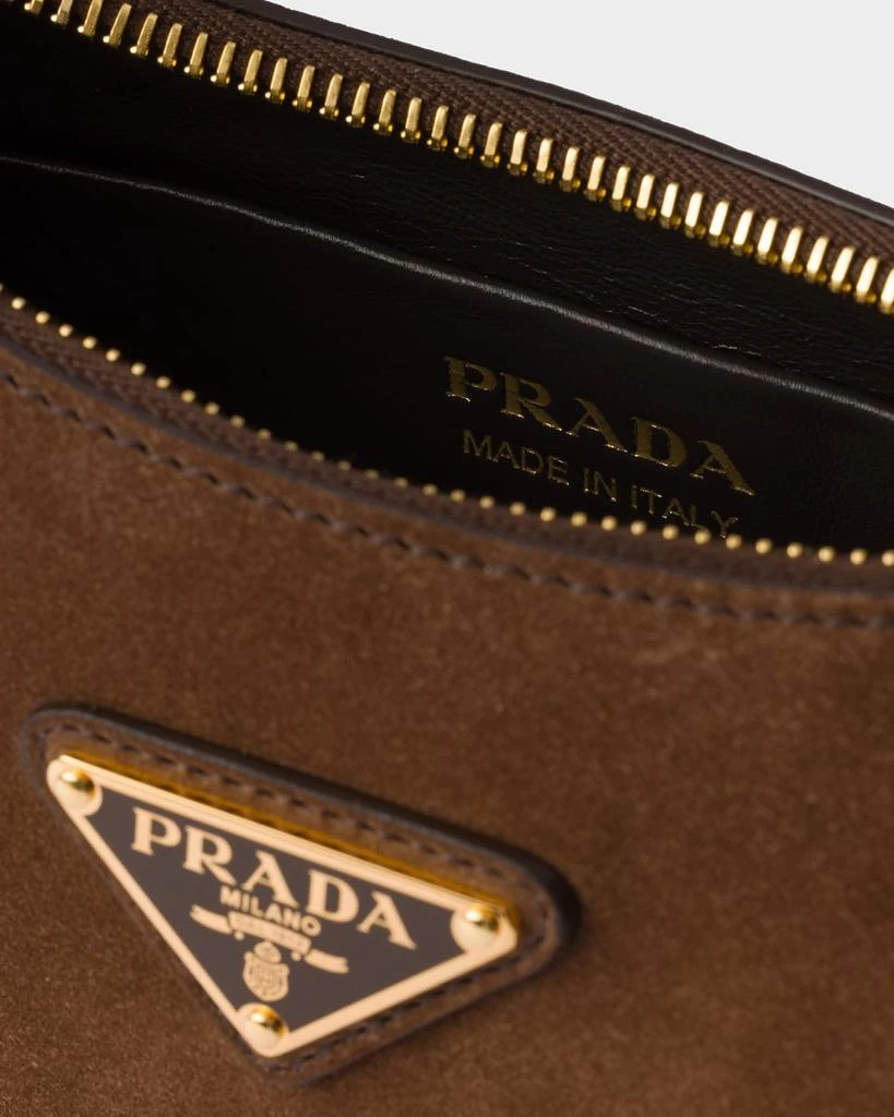 Prada Arque Crescent Suede Shoulder Bag 4