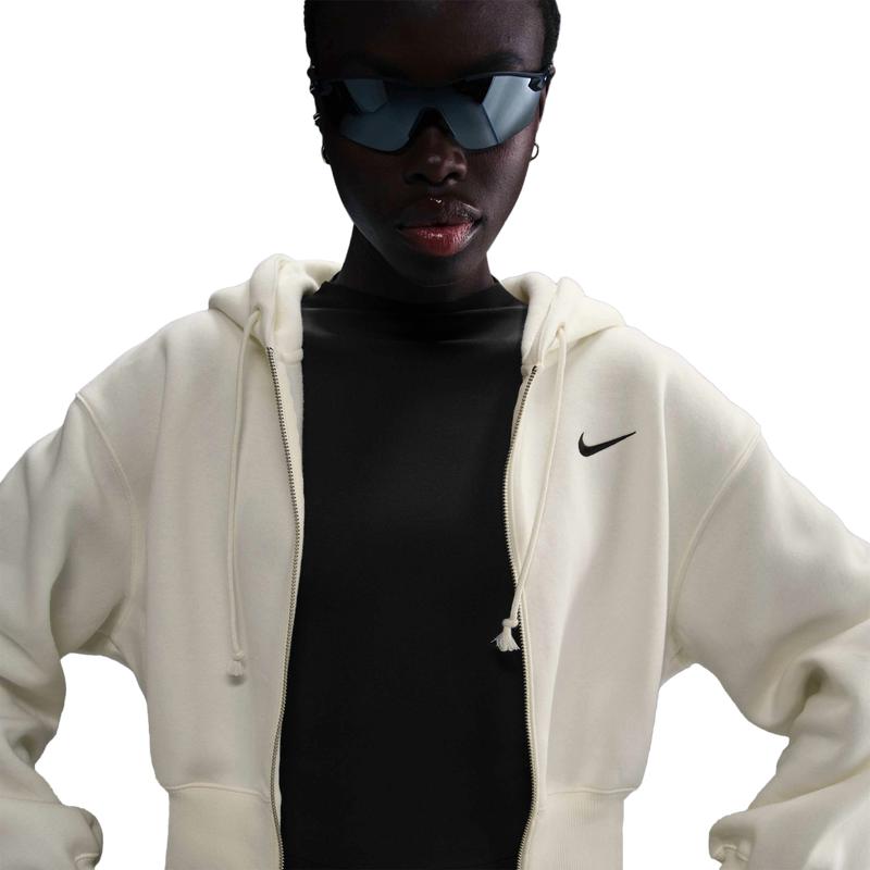 NIKE(ナイキ) SLIM FIT スウォッシュ刺繍ハイネックトップス NIKE Nike NSW Phoenix Fleece Loose Crop FZ Hoodie - Women's