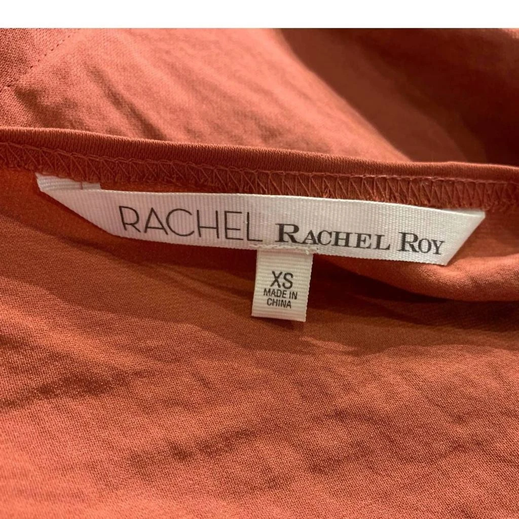 Rachel Roy Women's Asymmetrical Shoulder Ruffle Top In Terracotta 4