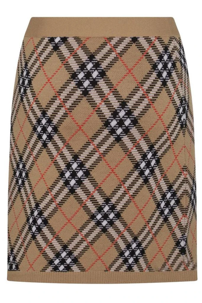Burberry Burberry Checked Knitted Midi Skirt 2