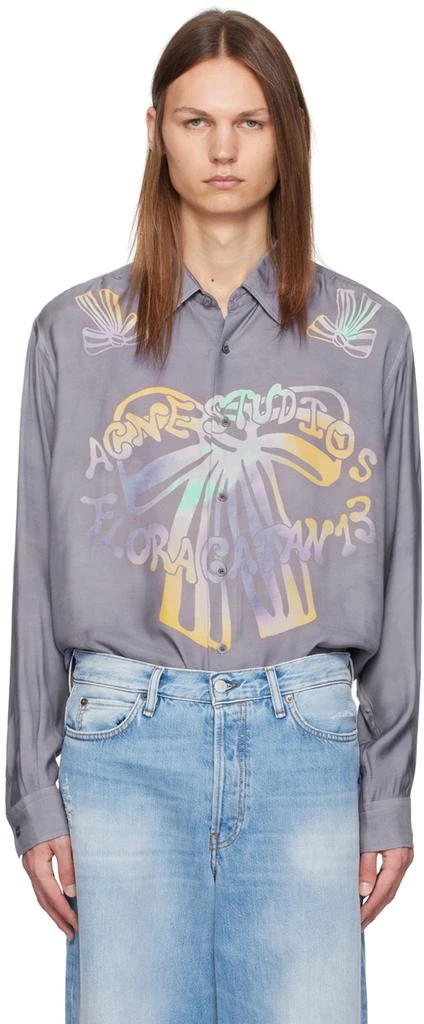 Acne Studios Purple Poplin Long Sleeve Shirt 1