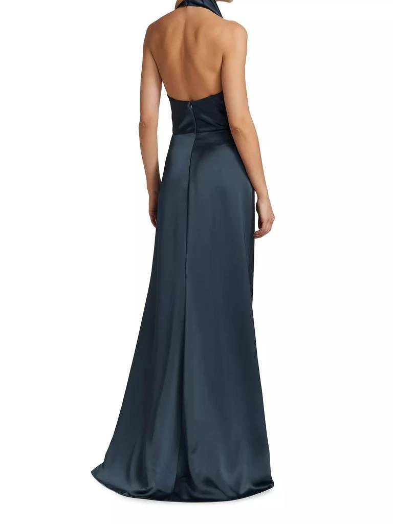Amsale Satin Halter Gown 5