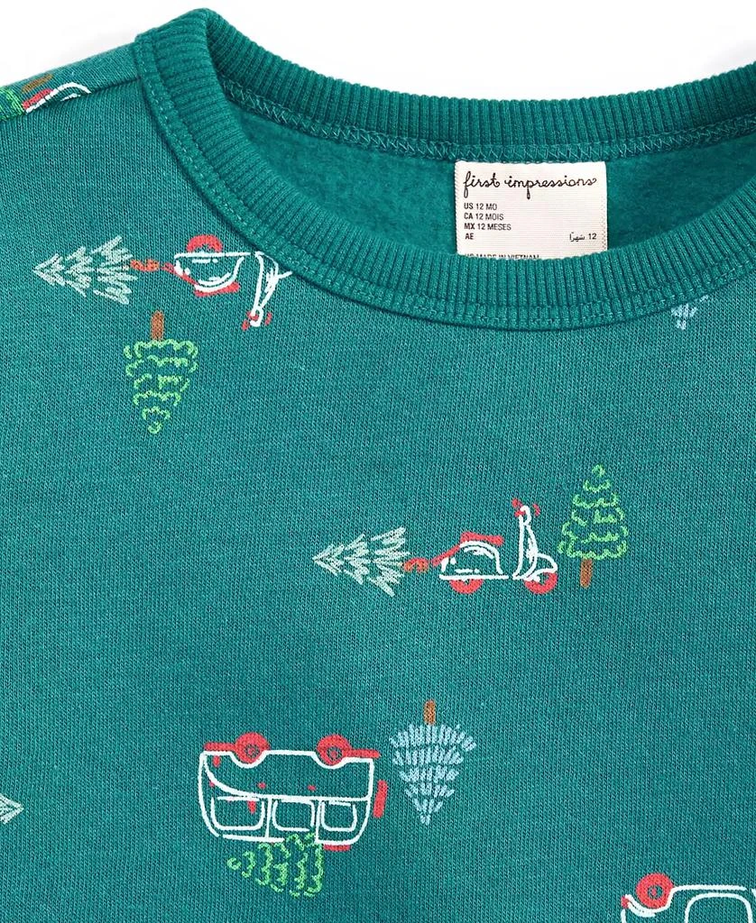 First Impressions Baby Boys Long-Sleeve Tree Transport-Print Fleece Sweatshirt, Created for Macy's 3