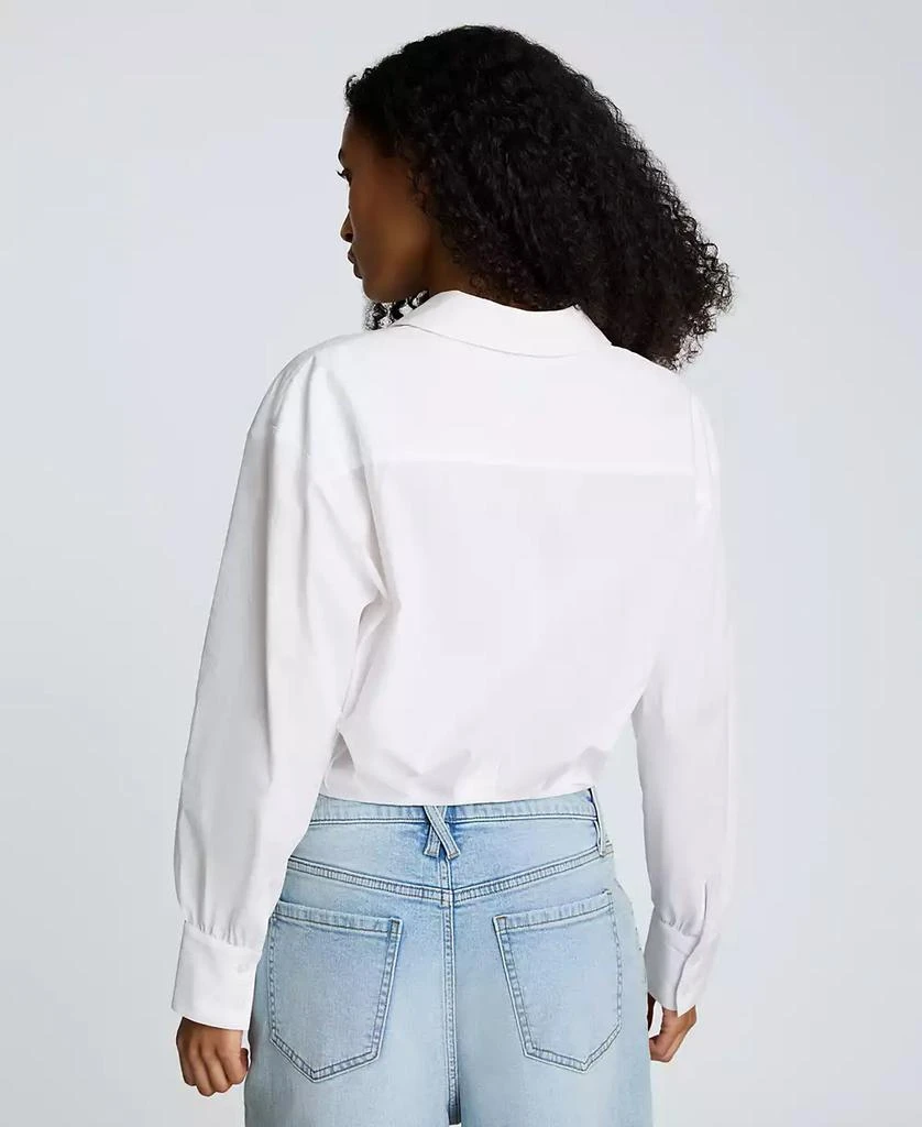 Kenneth Cole Women's Button-Front Long-Sleeve Cropped Shirt 5