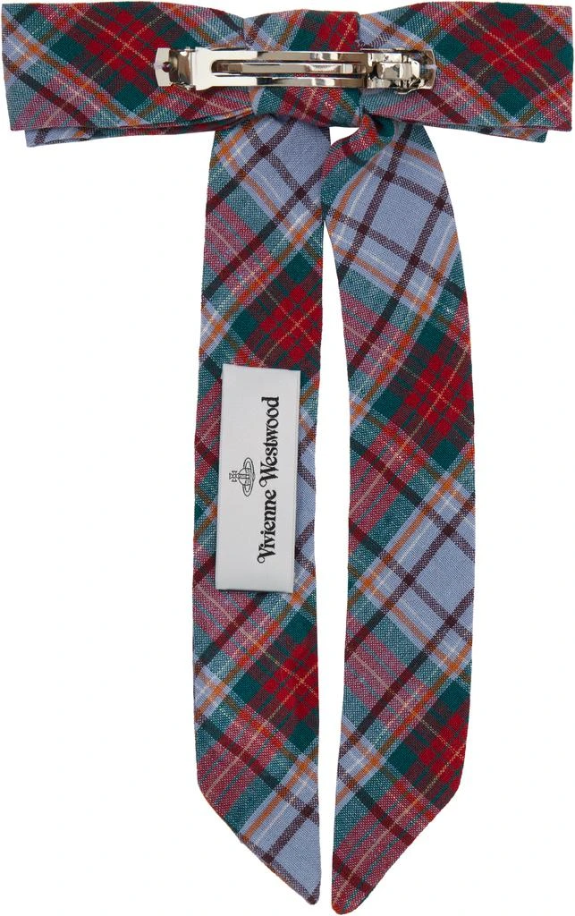 Vivienne Westwood Red 
Purple Tartan Hair Clip 2