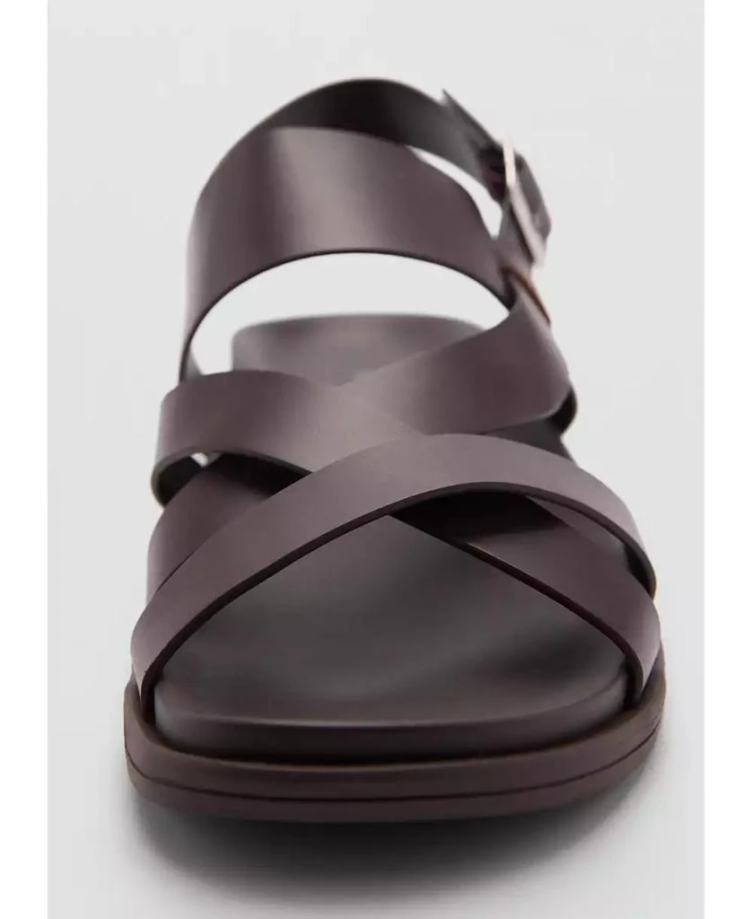 Mango Men's Leather Crossed Strap Sandals 2