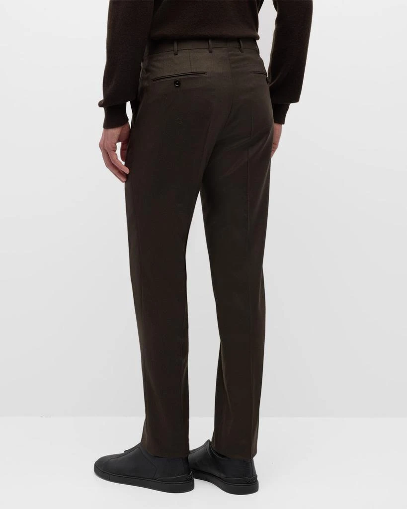 Zegna Men's Solid Pure Wool Flat-Front Pants 4