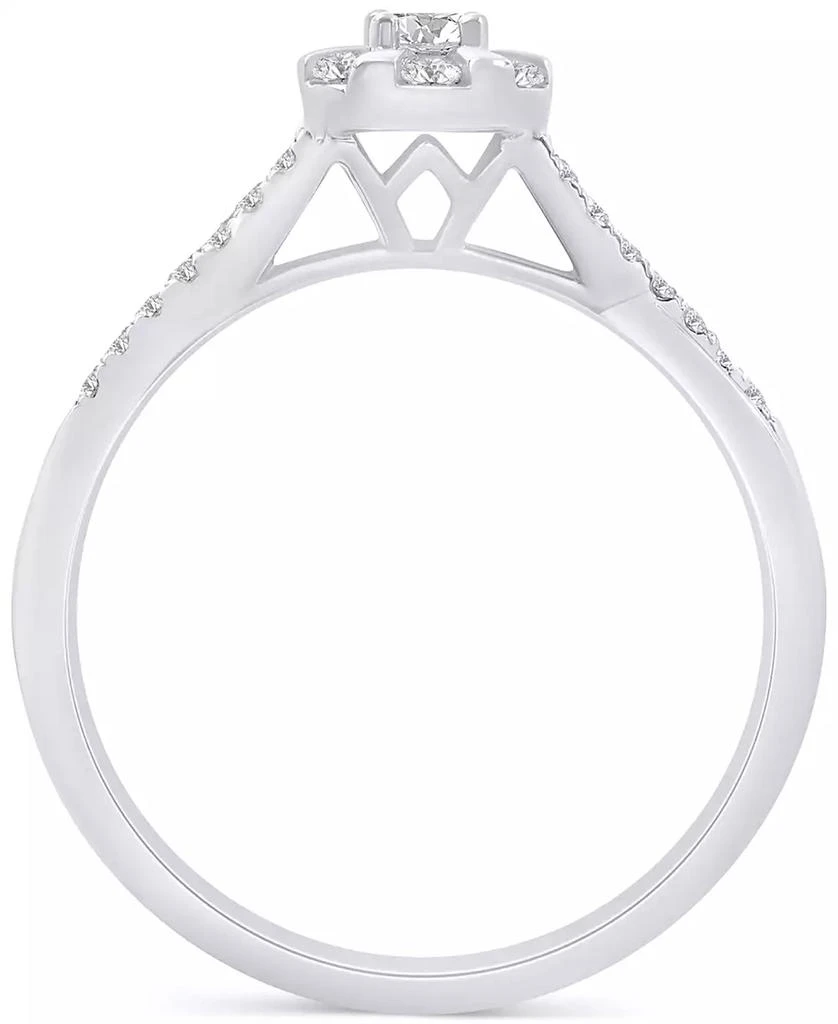 Macy's Diamond Halo Swirl Promise Ring (1/4 ct. t.w.) in Sterling Silver 3