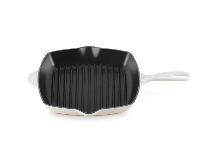 Le Creuset Skillet gril carré 26cm en fonte émaillée meringue 1