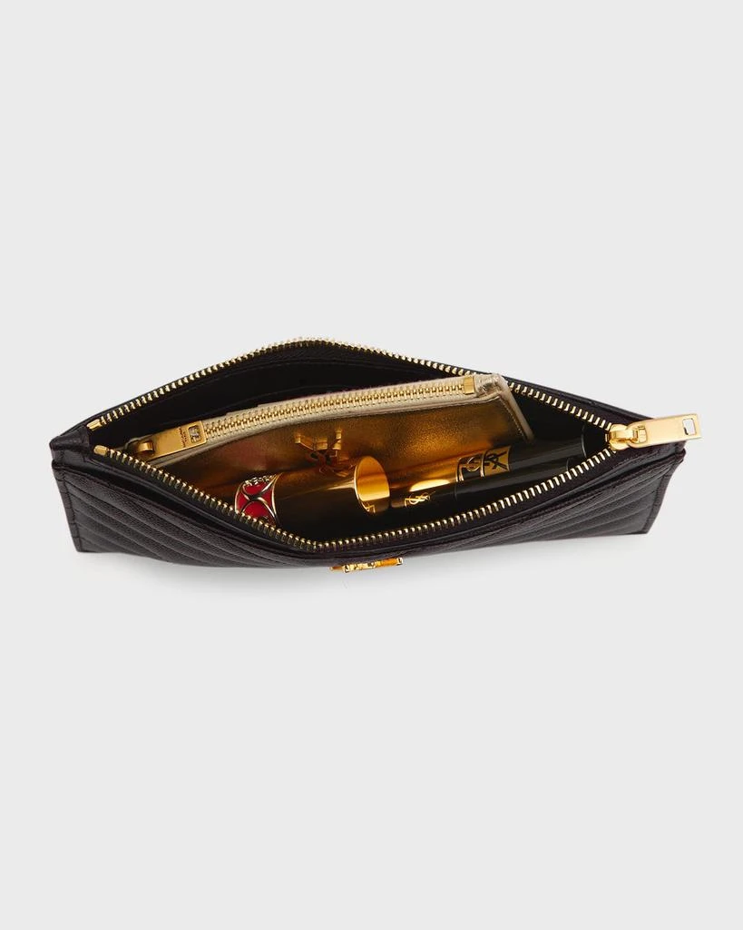 Yves Saint Laurent YSL Monogram Small Ziptop Bill Pouch in Grained Leather 6