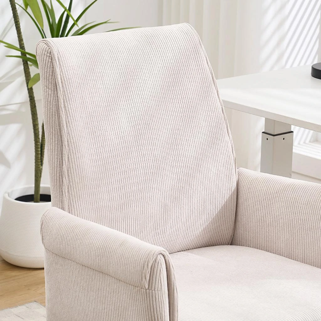 Streamdale Furniture Streamdale Mid-back office chair, striped fabric, ergonomic design, White 4