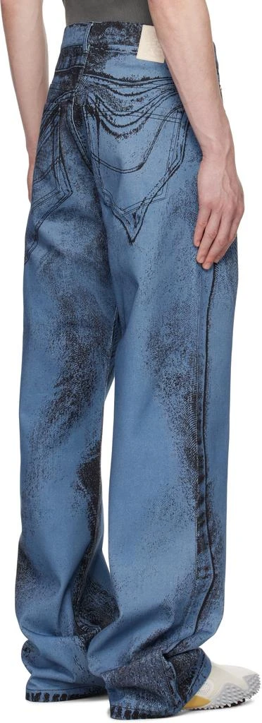 CAMPERLAB Blue & Black Distorted Print Denim Jeans 3