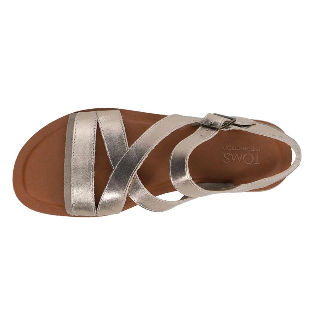 TOMS Sloane Metallic Flat Sandals 4