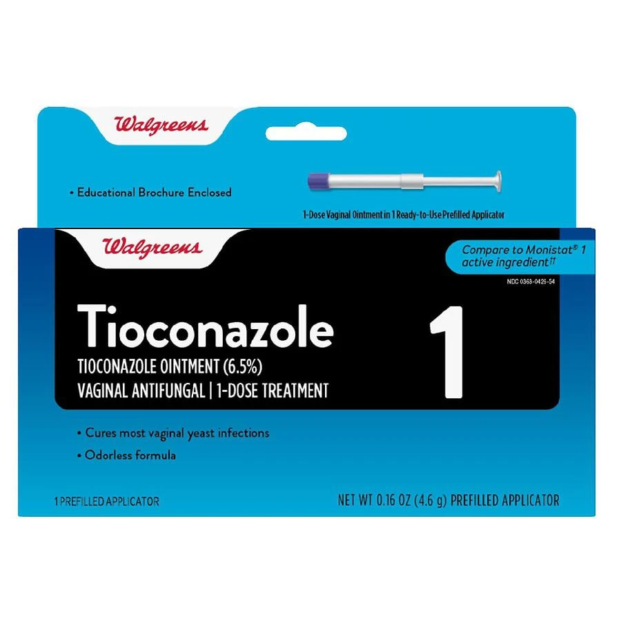 Walgreens Tioconazole Ointment 6.5% 1-Dose Treatment for Vaginal Yeast Infection 1