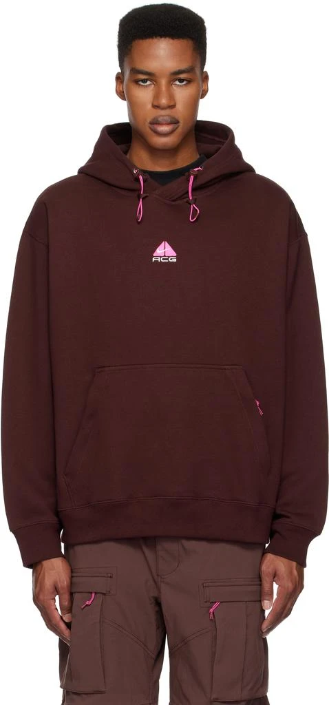 NIKE Burgundy 'ACG' Therma-FIT Hoodie 1