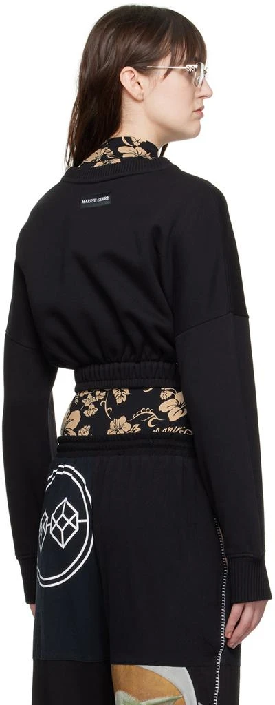 MARINE SERRE Black Cropped Sweatshirt 3
